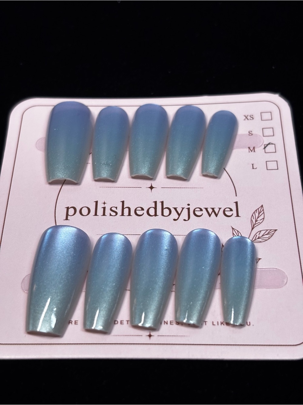 Polished by Jewel Iridescent Blue Press-On Nail Set